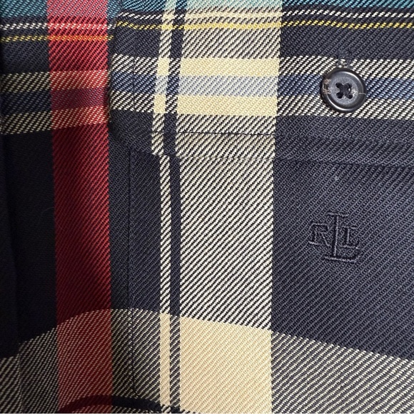 Ralph Lauren LRL Women’s Wool Shirt Plaid Long Sleeve Button Front Size Small - Picture 4 of 7